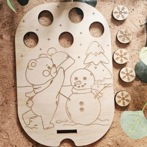 Ourson et bonhomme de neige